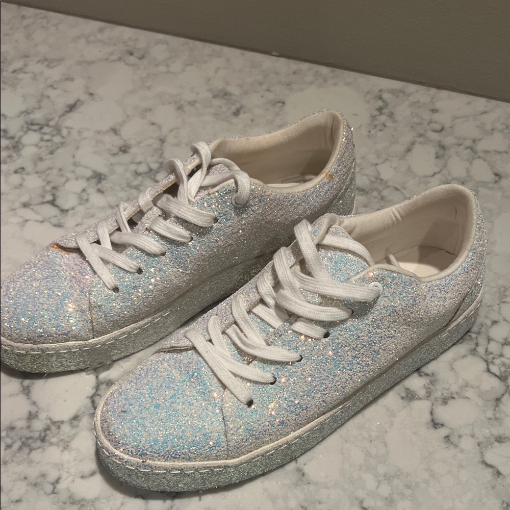 Aldo Glittery White Sneakers